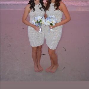 Elegant Cream Sleeveless Dress